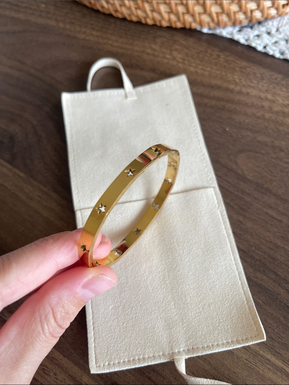 Gold Star Cutout Bangle Bracelet